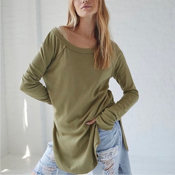 Free People Tops - FREE PEOPLE Snowy Thermal Slouchy Long Sleeve Top